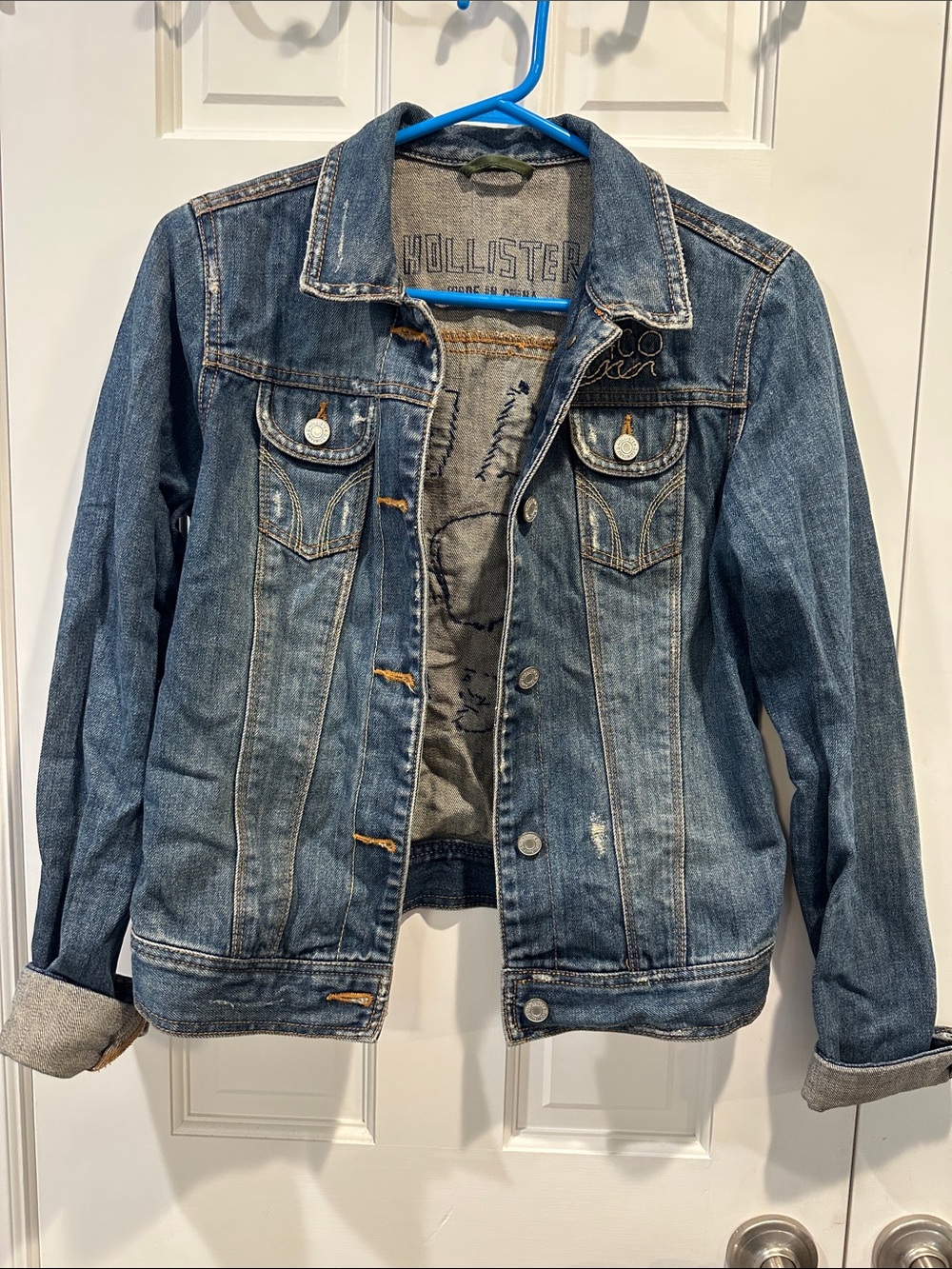 Hollister Distressed Indigo Denim Jacket